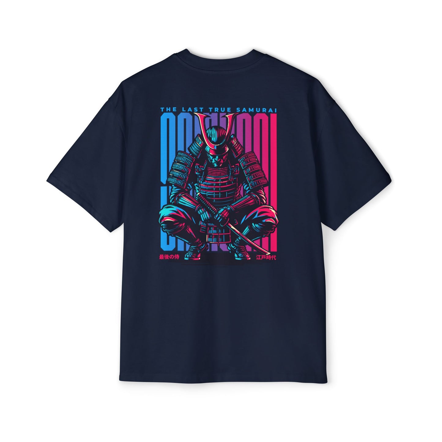 Oversized Samurai Graphic T-Shirt – Retro Neon Art
