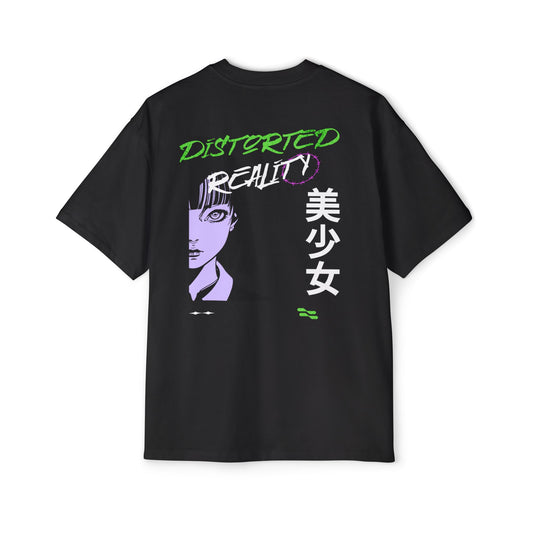 Distorted Reality Oversize Anime Graphic Tee