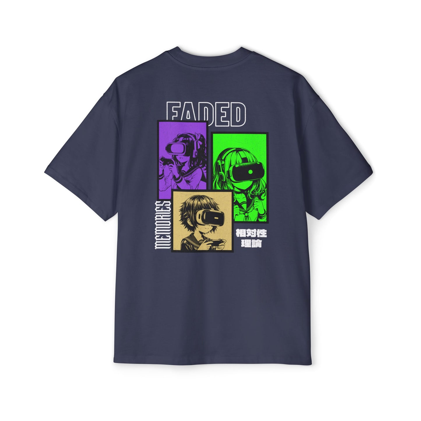 Oversized Cotton Tee – Retro VR Gamer “Faded” Graphic