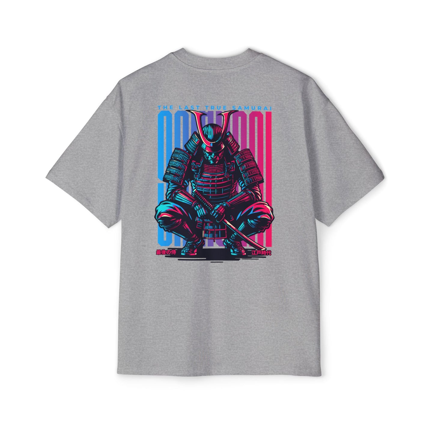 Oversized Samurai Graphic T-Shirt – Retro Neon Art