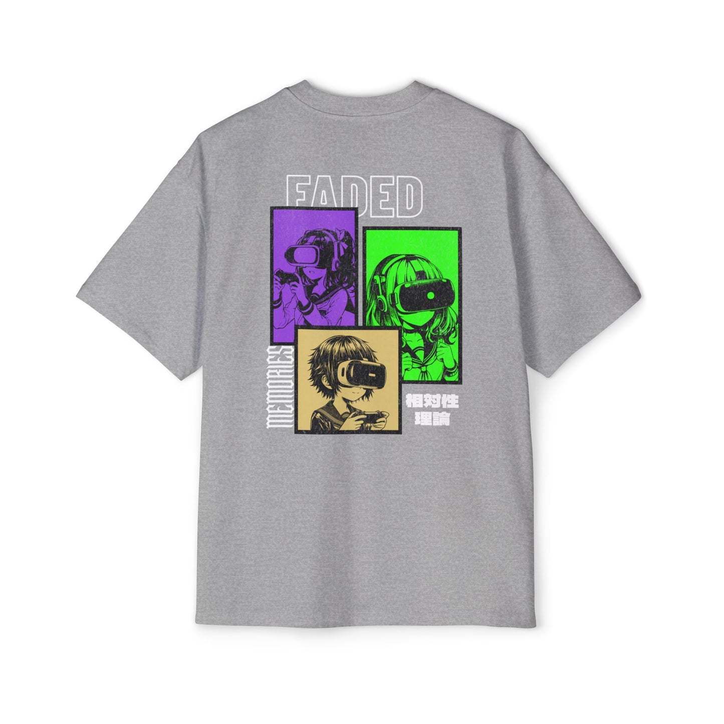 Oversized Cotton Tee – Retro VR Gamer “Faded” Graphic